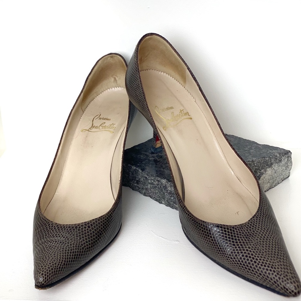 Christian Louboutin Brown Snake Skin Heels